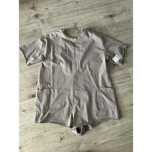 *NWT* Free People FP Movement Women's Hot Shot Tee Romper Mocha Latte Medium